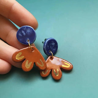 Hand-Painted Terracotta Earrings