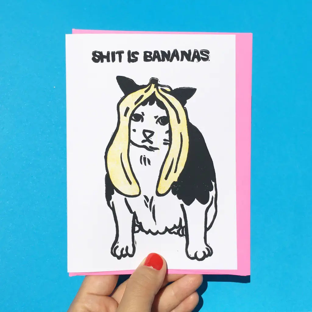 Hand - printed Card - Bananas