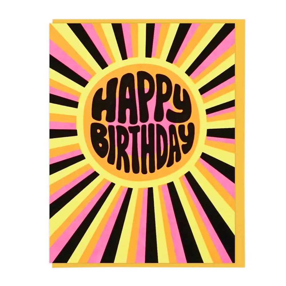 Happy Birthday Sunburst Greeting Card