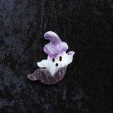 Chevron amethyst crystal ghost carving for intuition and protection.