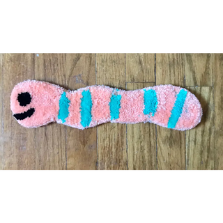 Hi Cutie - Worm Wall Hanging- Small: Blush/Turquoise