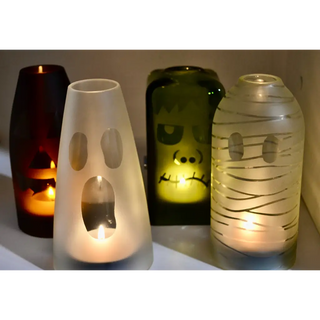 Hippie Glass - Halloween Candle Covers Made from Recycled