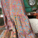 Silk boho goddess maxi dress full-length outdoor photo