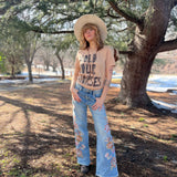 Bohemian graphic tee in sand color Bella Canvas shirt true to size fit