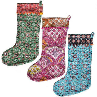 Kantha Stitched Stocking