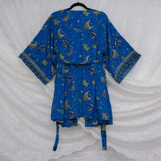 Silk Boho Hippie Celestial Kimono with Pockets