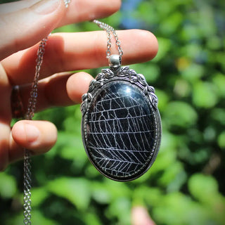 Real Spider Web Necklace - Stainless Steel