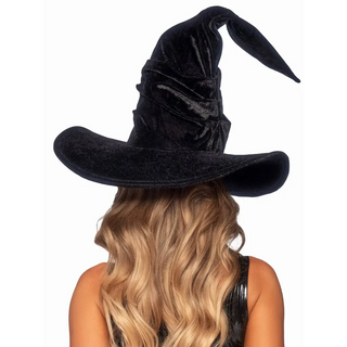 Leg Avenue - Velvet Ruched Witch Hat: Emerald / One Size