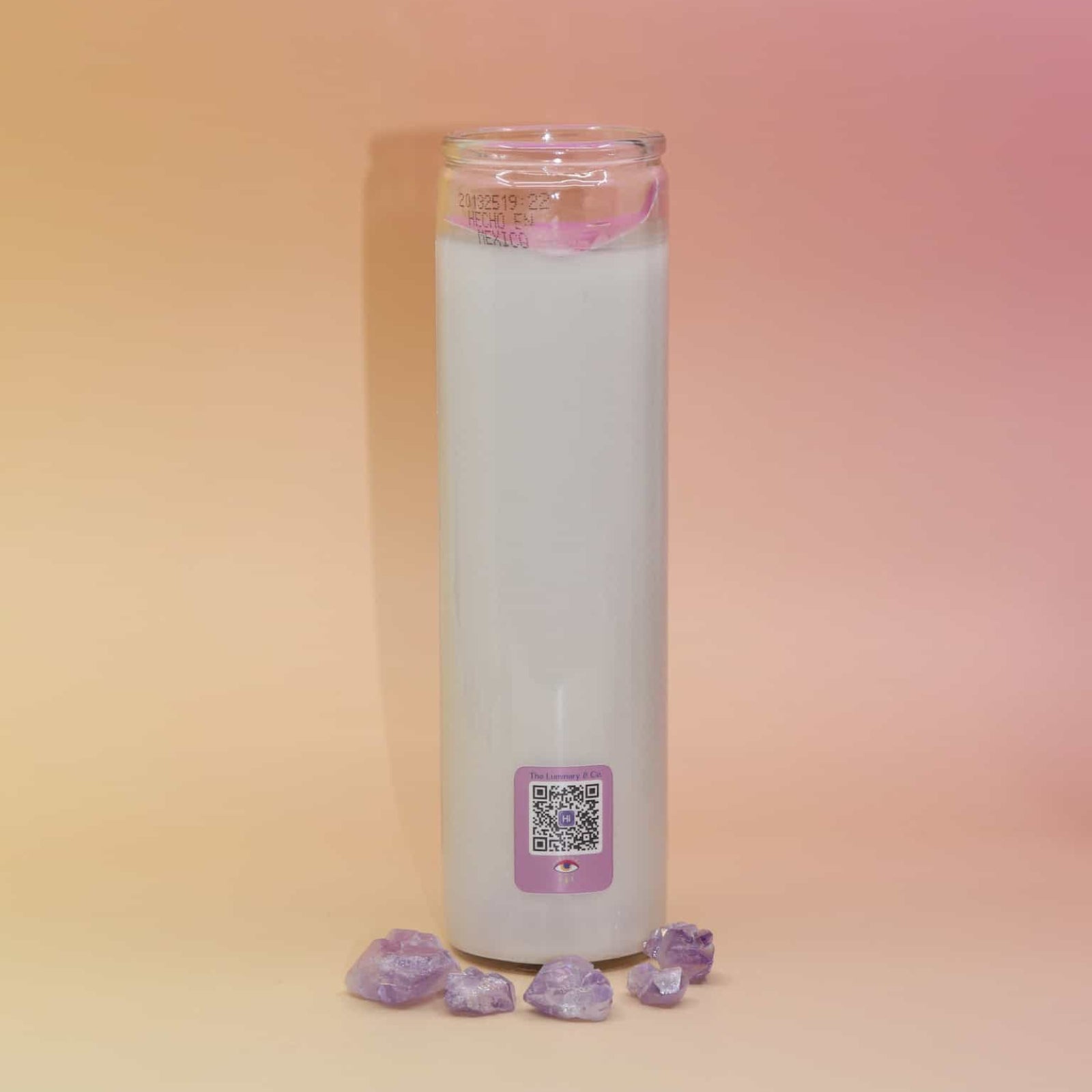 Life of a Showgirl celebrity prayer candle back view