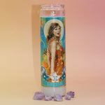 Life of a Showgirl celebrity prayer candle front view