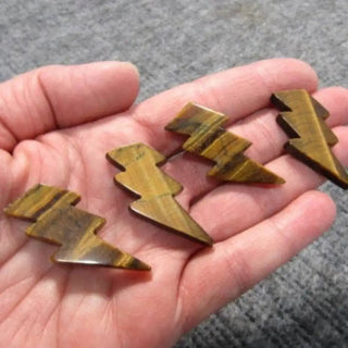 Lightning Bolts Assorted Gemstones 1 Inch - Tiger’s Eye