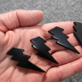 Lightning Bolts Assorted Gemstones 1 Inch - Obsidian