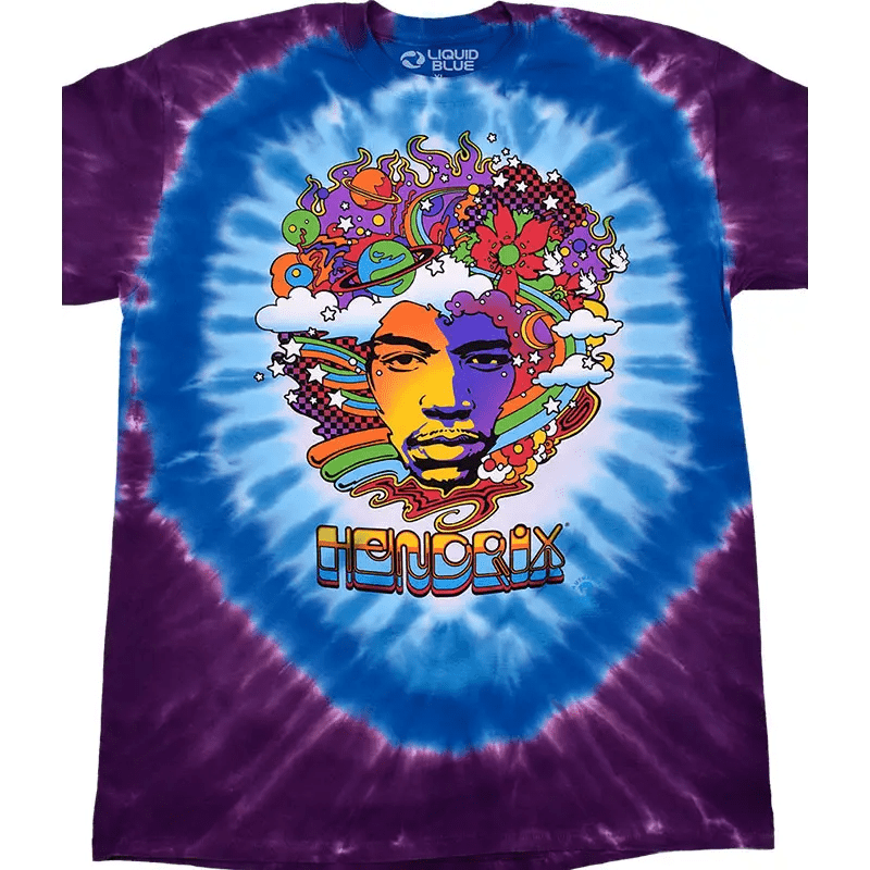 Liquid Blue Jimi Hendrix Tie-Dye T-Shirt - Small