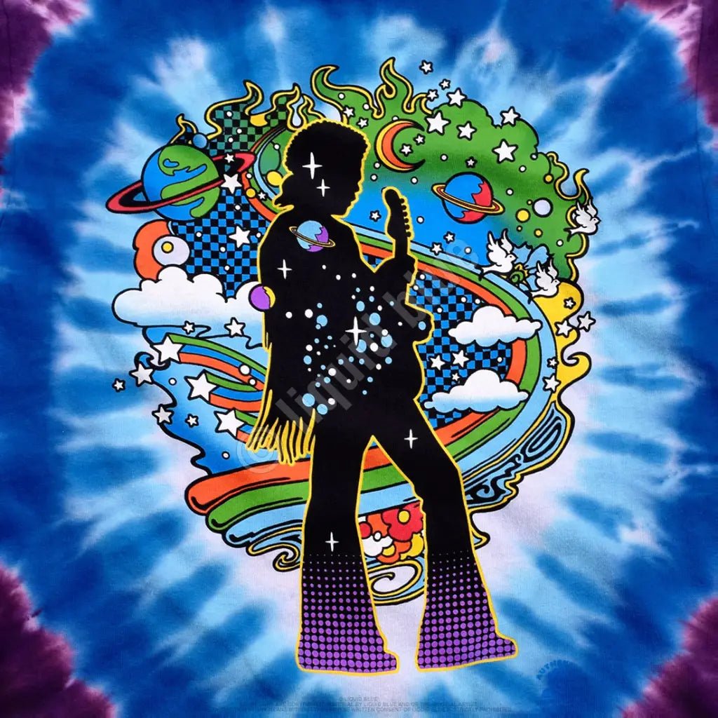 Jimi Hendrix Tie-Dye T-Shirt | Liquid Blue Official Vintage Tee Jimi Hendrix Tie-Dye T-Shirt | Liquid Blue Official Vintage Tee