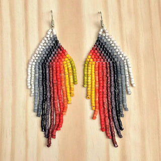 Clay Beaded Earrings - Tikal - White to Yellow - earrings