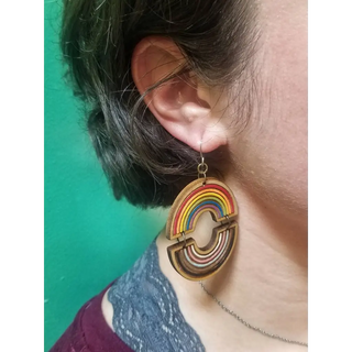 Lost & Found Design - Double Rainbow dangle earrings