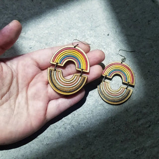 Lost & Found Design - Double Rainbow dangle earrings