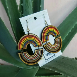 Lost & Found Design - Double Rainbow dangle earrings