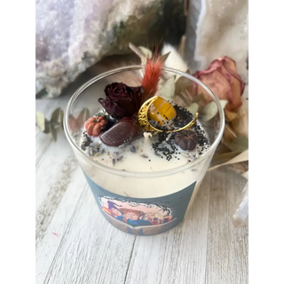 Hocus Pocus Soy Candle with Crystals and Flowers: Autumn