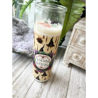 Salem Witch Crystal Prayer Candle