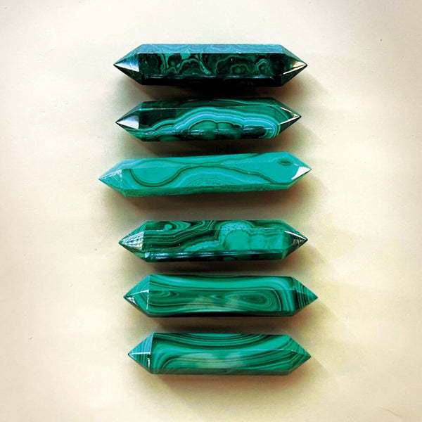 Malachite Gem Double Terminated Point Wand – The Boho Depot