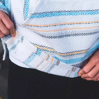 Mexican Poncho ’Baja Hoodie’ - White