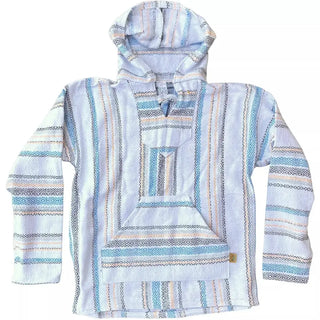 Mexican Poncho ’Baja Hoodie’ - White - Small