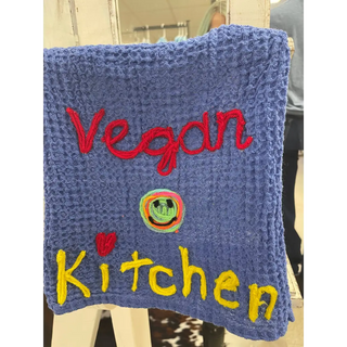 Smilie Face Vegan Dish Kitchen Towel