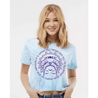 Moon Phase Tie Dye Crop Top - Small