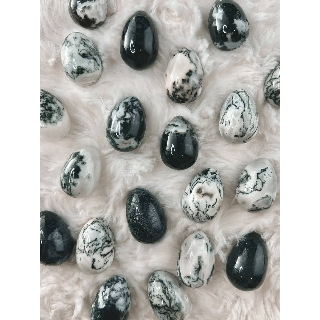 Moss Agate Crystal Egg - The Boho Depot