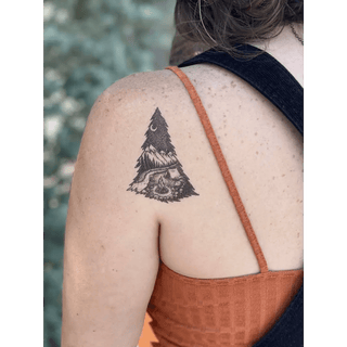 Mountain Camping Temporary Tattoo