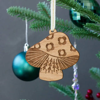 Mushroom Wood Ornament