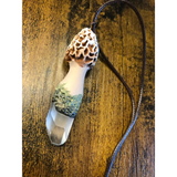Morel Mushroom Quartz Pendant