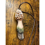 Morel Mushroom Quartz Pendant
