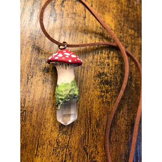 Mushroom Quartz Pendant Necklace