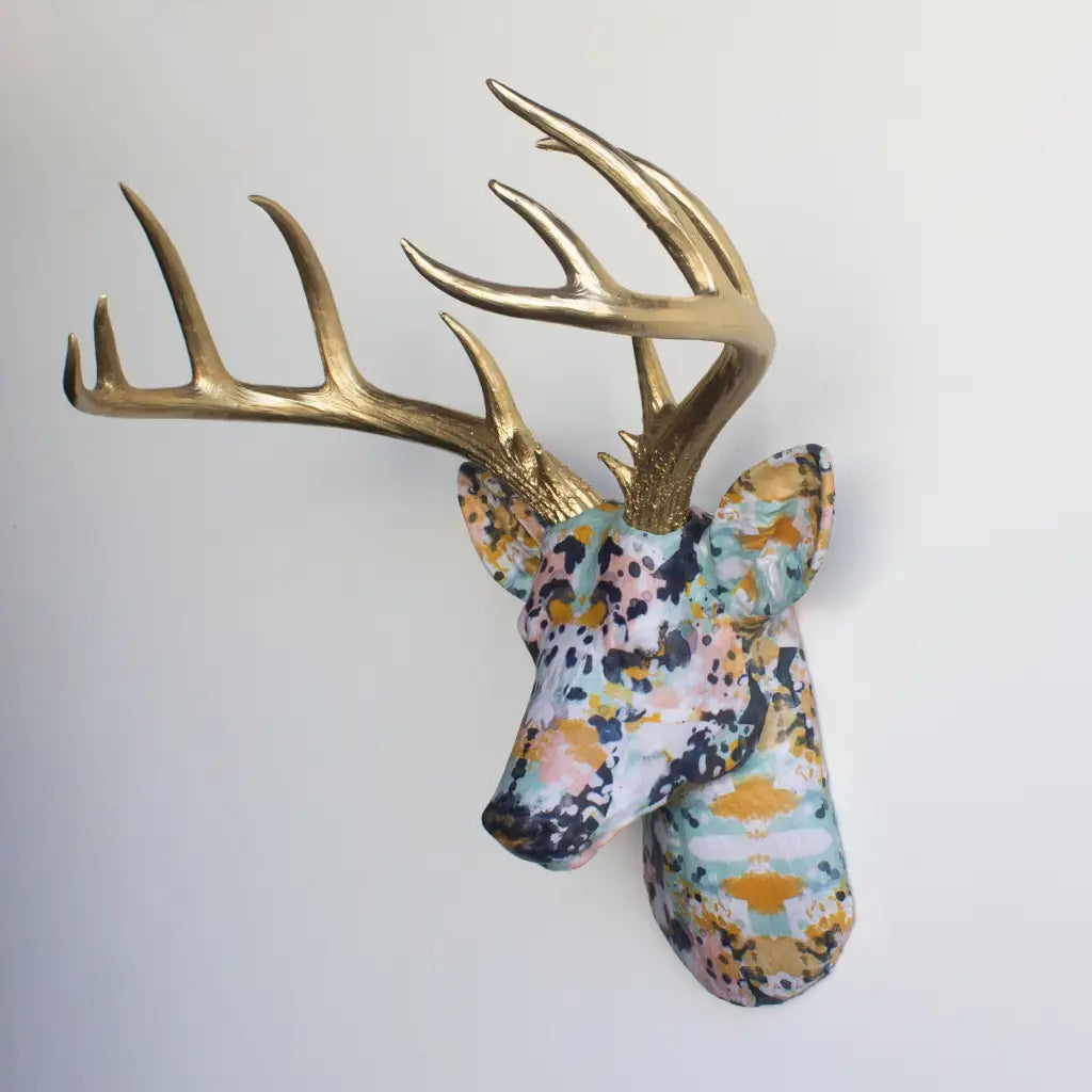 Fabric Deer Head - Modern Rorschach Style