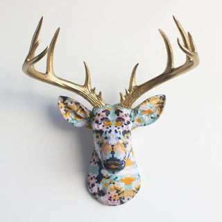 Fabric Deer Head - Modern Rorschach Style