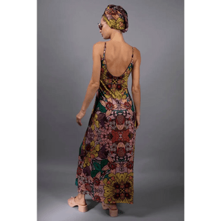 Nuvula - Botanical Illustrations Prints Slip Maxi Dress - M