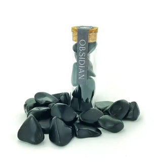 Obsidian Tumbled Gemstones Intention Vial