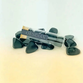 Obsidian Tumbled Gemstones Intention Vial