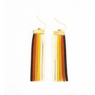 OG Small- Faux Leather Fringe Earrings