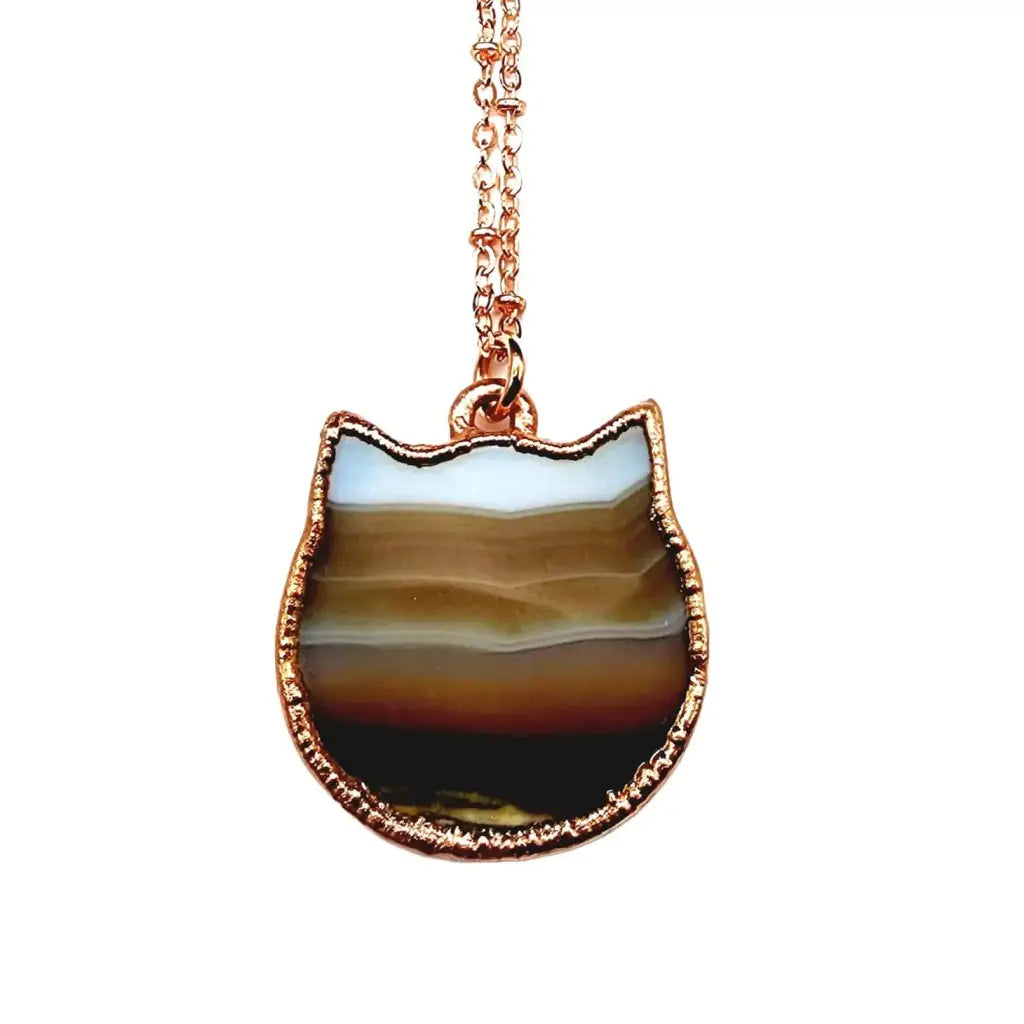 Onyx Agate Cat Necklace - default