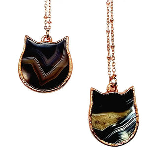 Onyx Agate Cat Necklace - default