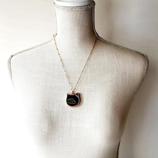 Onyx Agate Cat Necklace - default