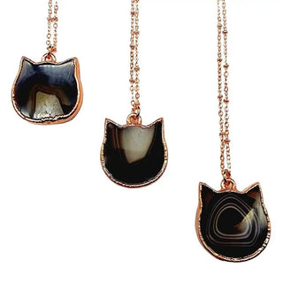 Onyx Agate Cat Necklace - default