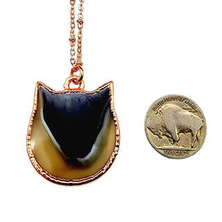 Onyx Agate Cat Necklace - default