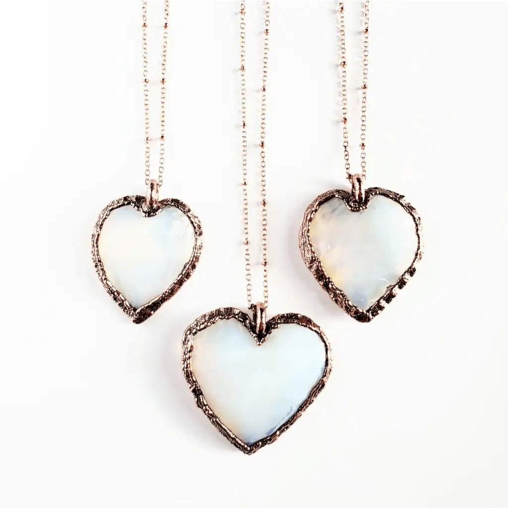 Opalite Crystal Heart Necklace