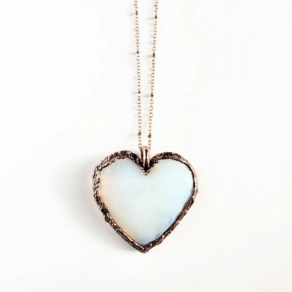 Opalite Crystal Heart Necklace