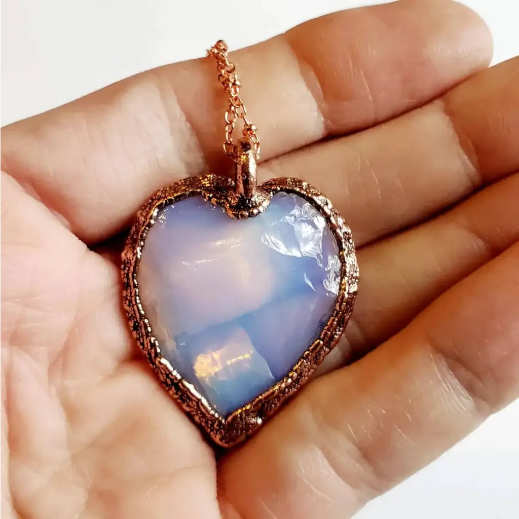 Opalite Crystal Heart Necklace