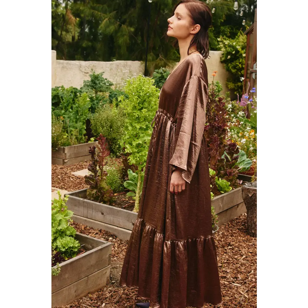 Open Front Satin Effect Kimono